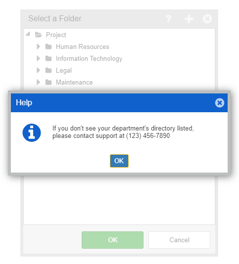 FolderBrowserDialog showing help button and navigation interface